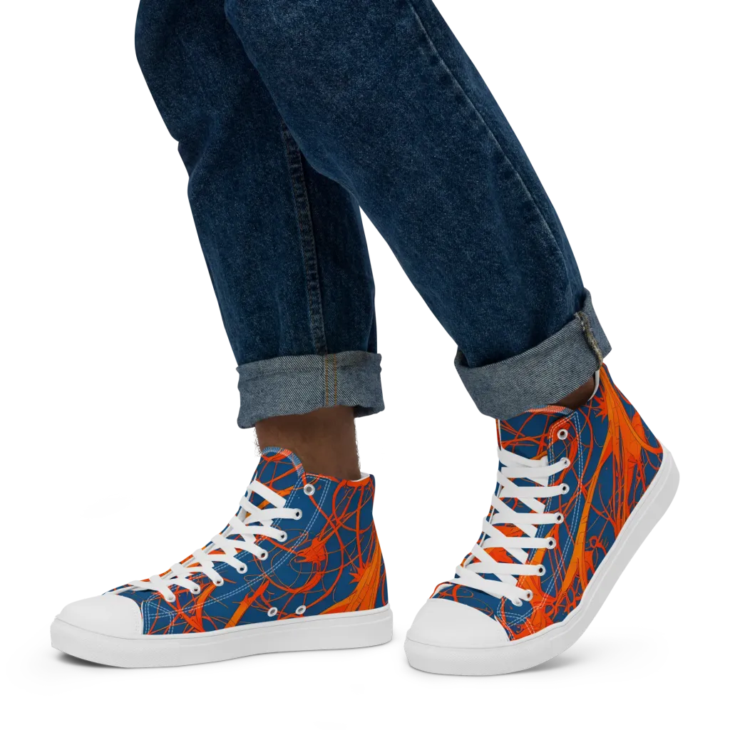 Nautical Ember on Men's High Top Canvas Shoes — Left