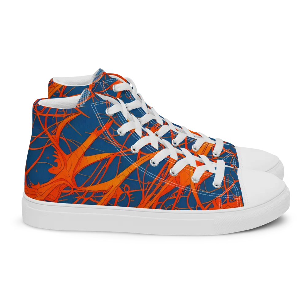Nautical Ember on Women's High Top Canvas Shoes — Right