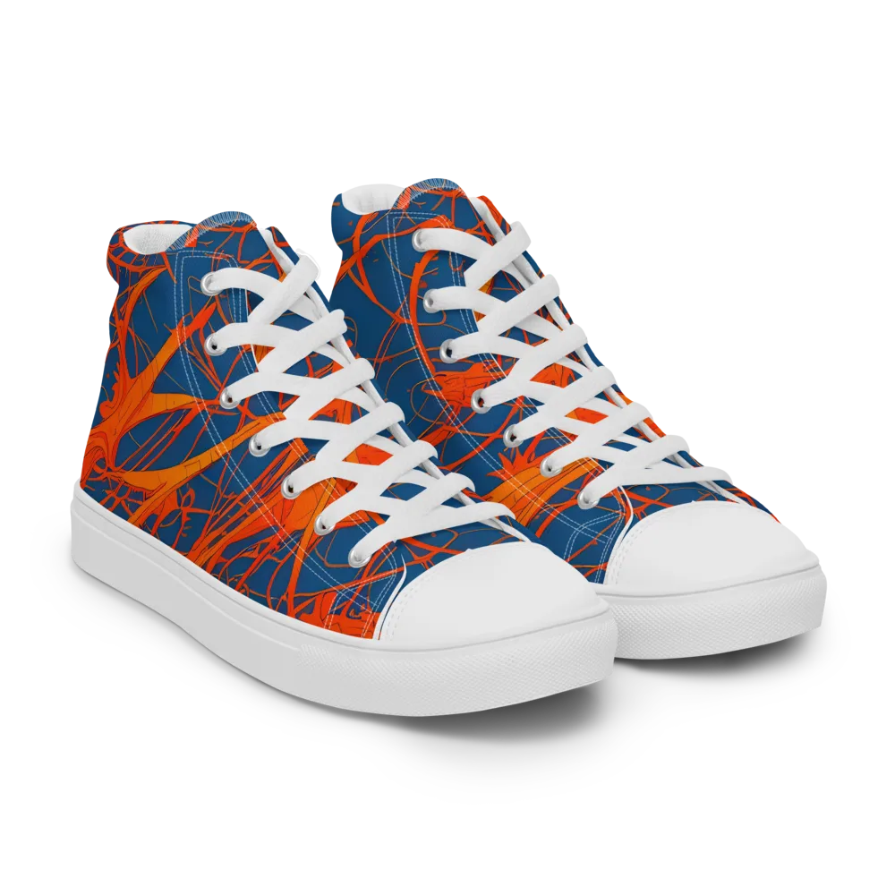 Nautical Ember on Women's High Top Canvas Shoes — Right Front