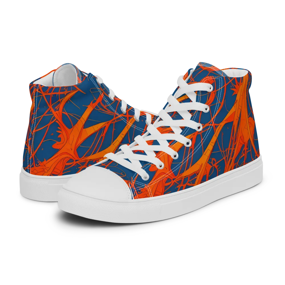 Nautical Ember on Women's High Top Canvas Shoes — Left