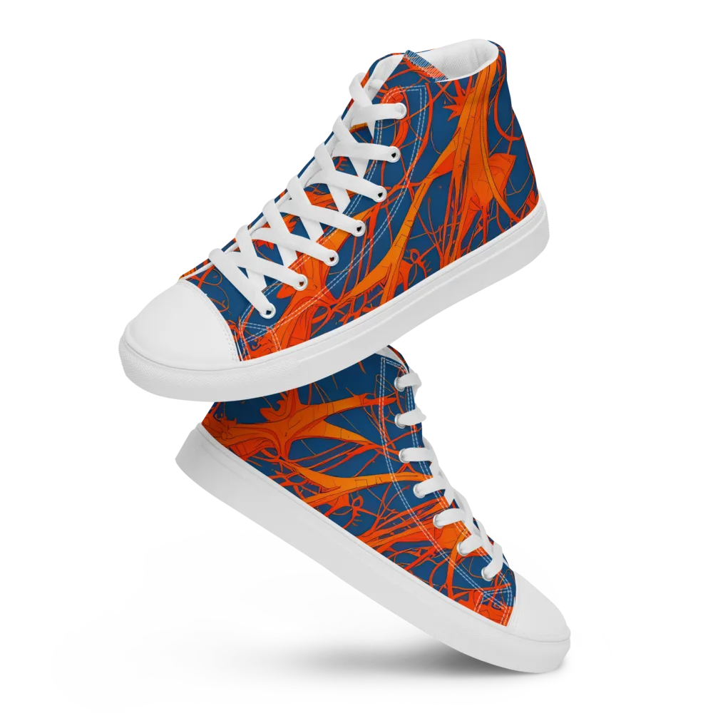 Nautical Ember on Women's High Top Canvas Shoes — Front