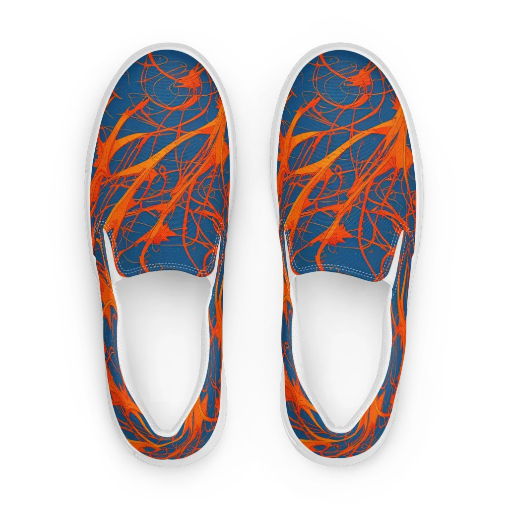 Nautical Ember on Men's Slip-On Canvas Shoes — Front