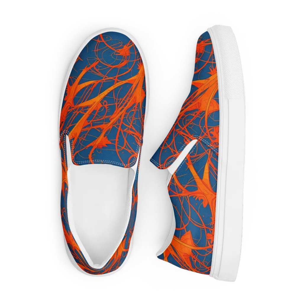 Nautical Ember on Men's Slip-On Canvas Shoes — Front