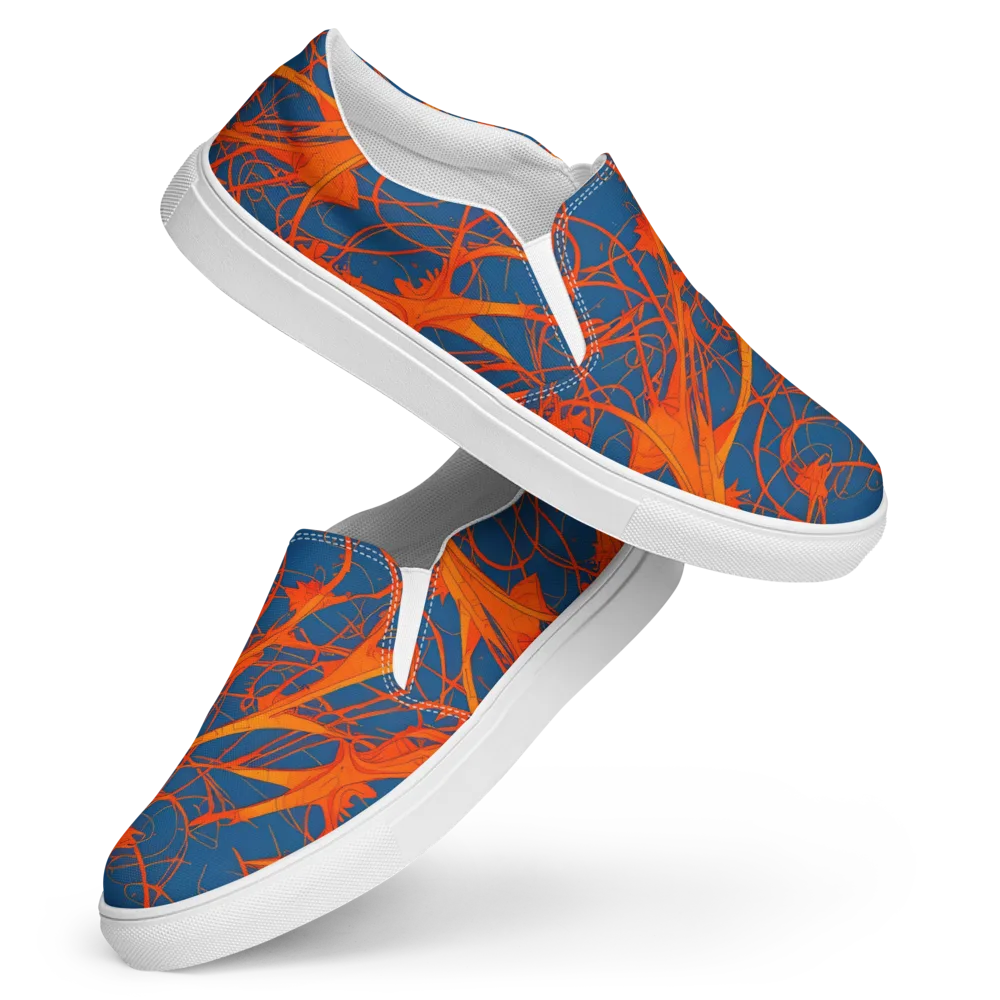 Nautical Ember on Women's Slip-On Canvas Shoes — Front