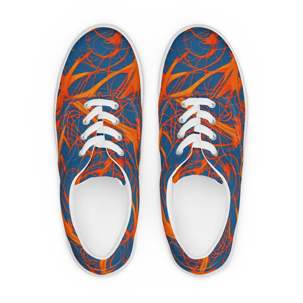 Nautical Ember on Men's Lace-Up Canvas Shoes — Front