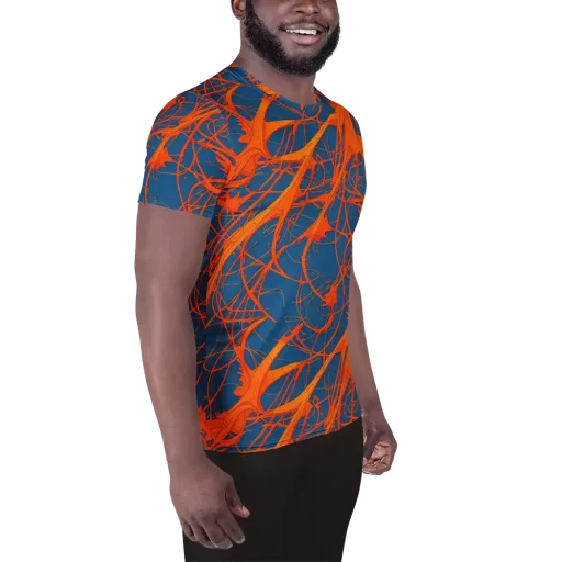 Nautical Ember on a Men's Athletic T-Shirt