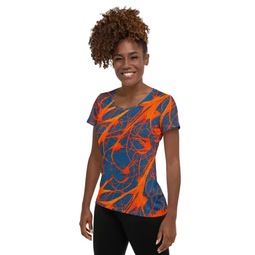 Nautical Ember on a Women's Athletic T-Shirt