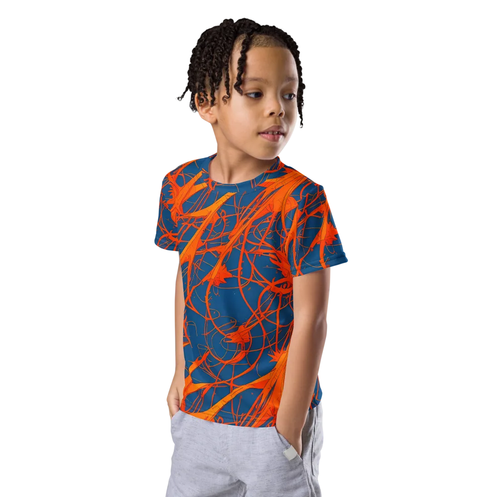 Nautical Ember on Kids Crew Neck T-Shirt — Left Front