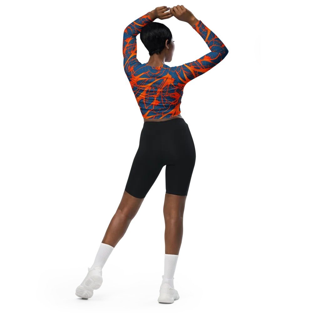 Nautical Ember on Long Sleeve Crop Top — Back