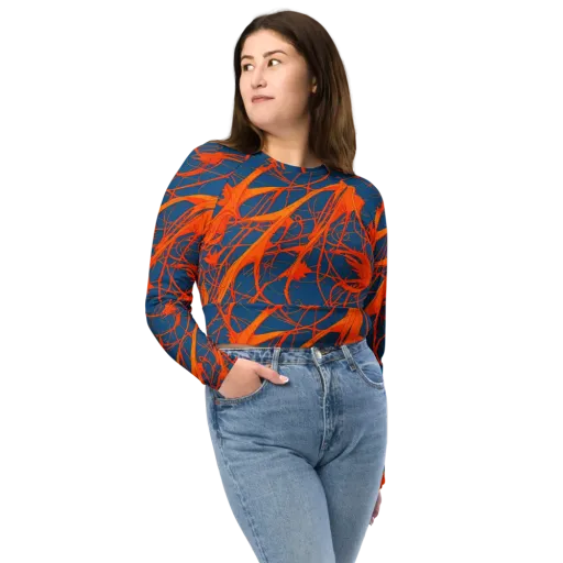 Nautical Ember on a Long Sleeve Crop Top