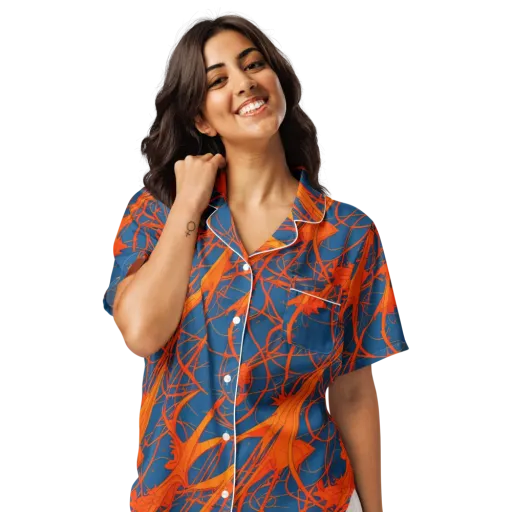 Nautical Ember on a Women's Short Sleeve Pajama Top