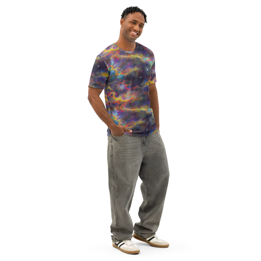 Beloeil Dreamscape on Men's Cotton Crew Neck T-Shirt — Right Front