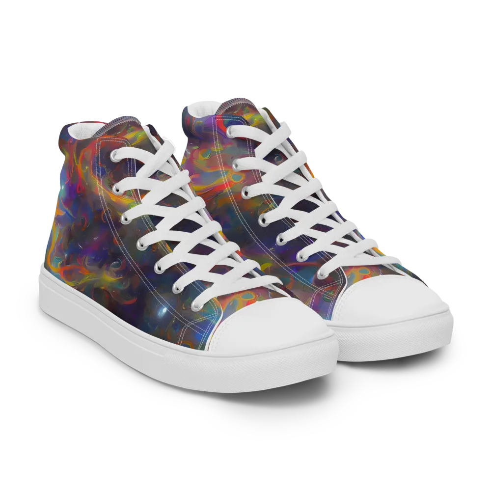 Beloeil Dreamscape on Men's High Top Canvas Shoes — Right Front