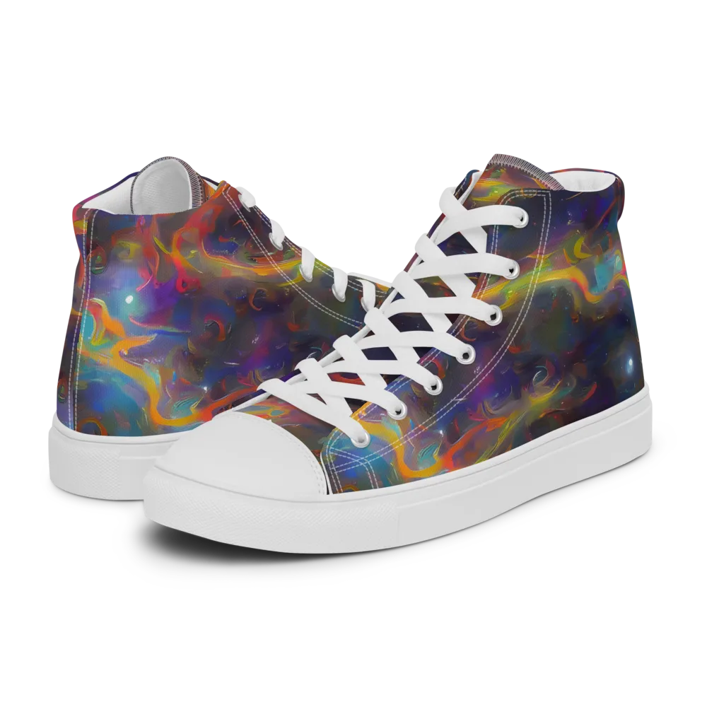 Beloeil Dreamscape on Men's High Top Canvas Shoes — Left