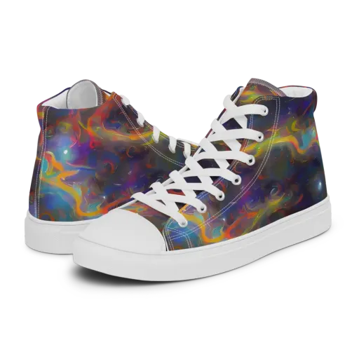 Beloeil Dreamscape on a Men's High Top Canvas Shoes