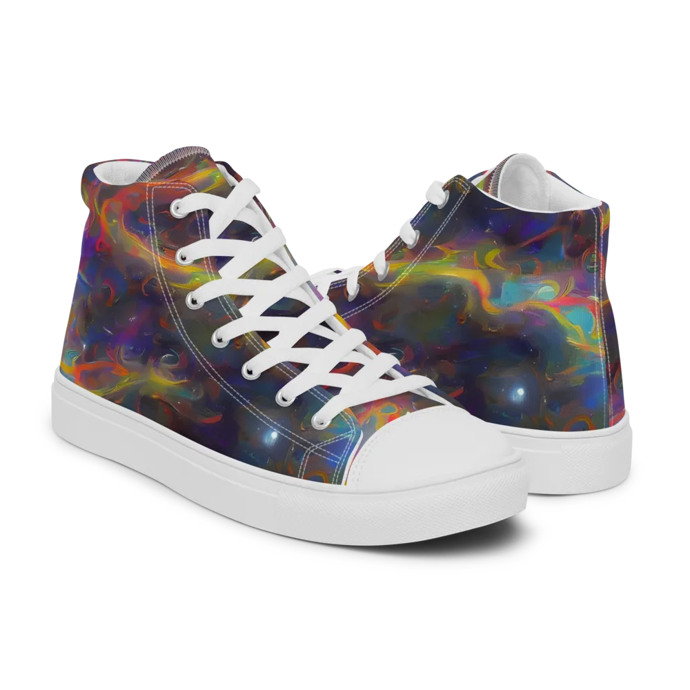 Beloeil Dreamscape on Men's High Top Canvas Shoes — Right