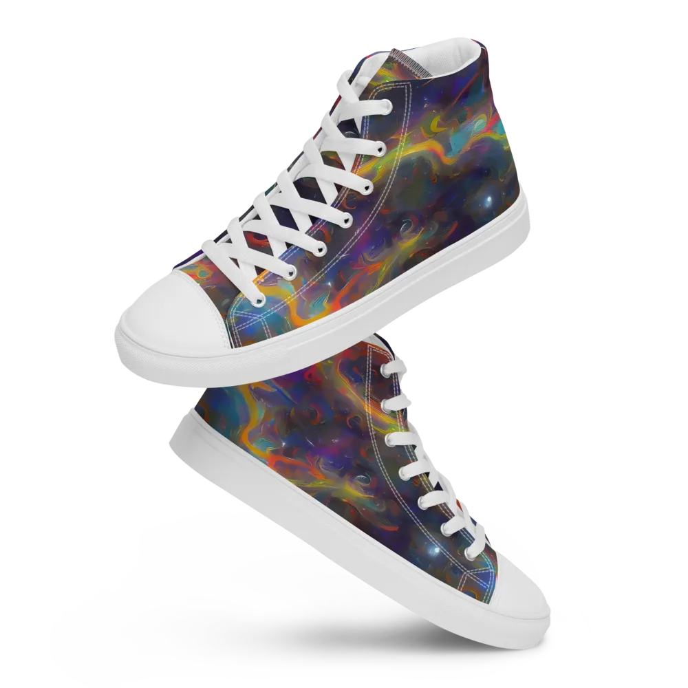 Beloeil Dreamscape on Men's High Top Canvas Shoes — Front