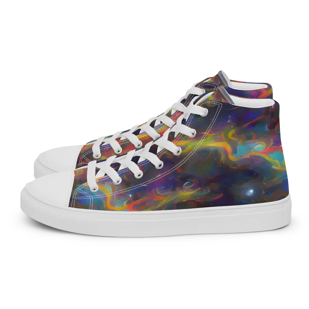 Beloeil Dreamscape on Women's High Top Canvas Shoes — Left
