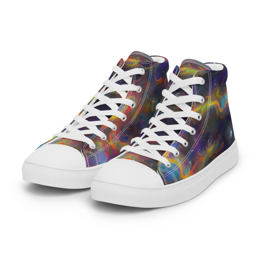 Beloeil Dreamscape on Women's High Top Canvas Shoes — Left Front