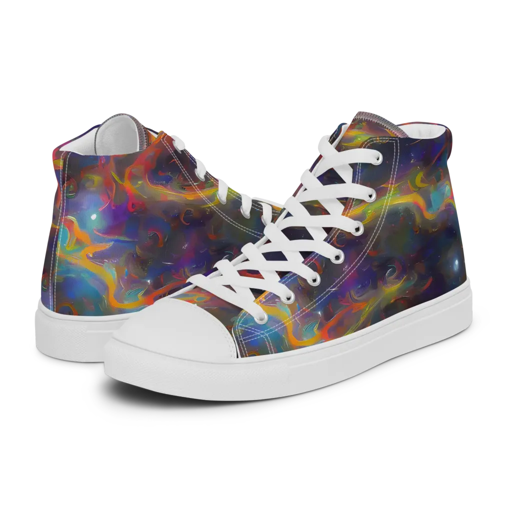 Beloeil Dreamscape on Women's High Top Canvas Shoes — Left