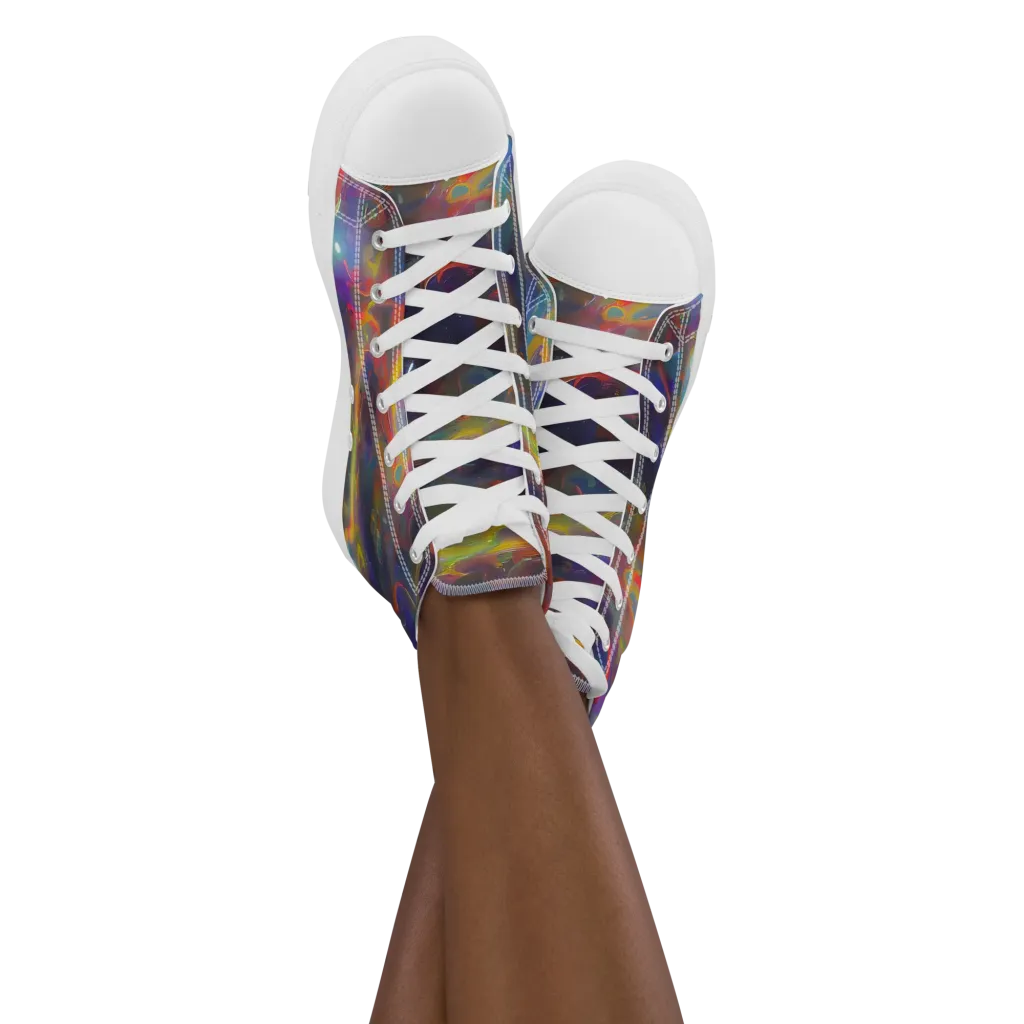 Beloeil Dreamscape on Women's High Top Canvas Shoes — Front