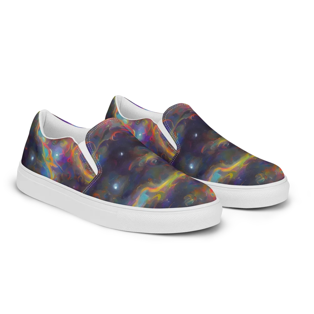 Beloeil Dreamscape on Women's Slip-On Canvas Shoes — Right Front