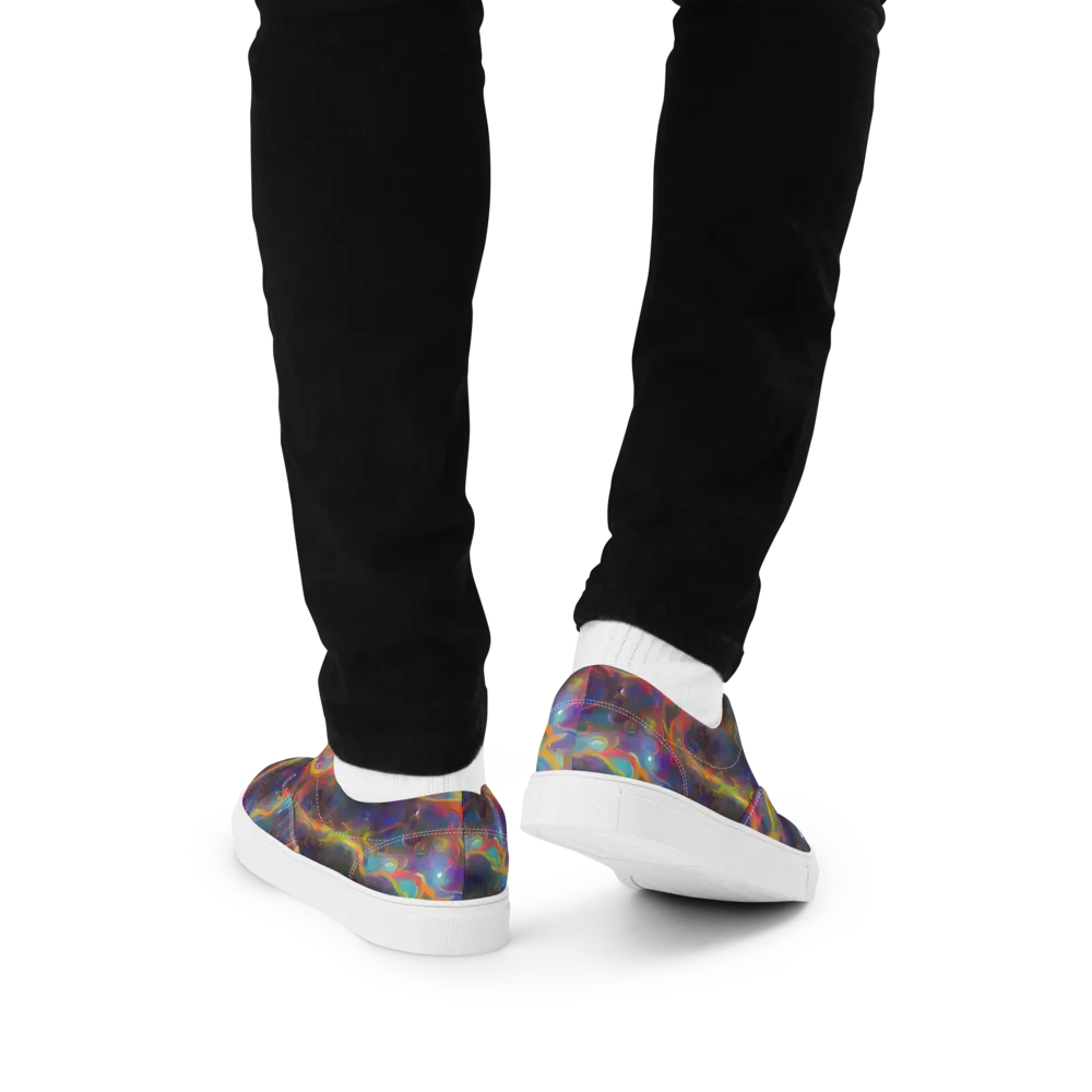 Beloeil Dreamscape on Men's Lace-Up Canvas Shoes — Back