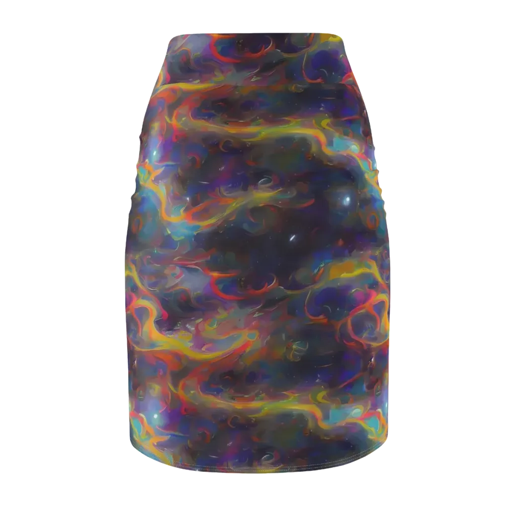 Beloeil Dreamscape on Pencil Skirt — Back