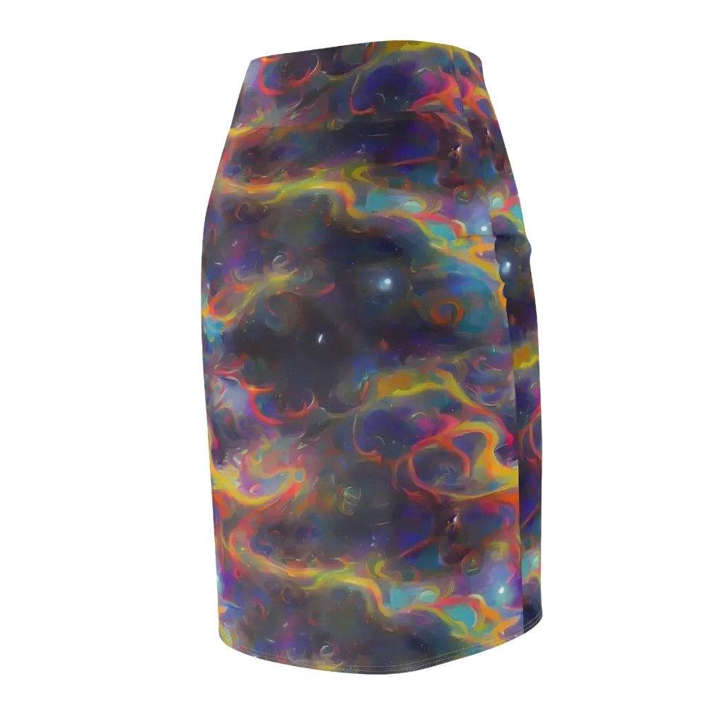 Beloeil Dreamscape on Pencil Skirt — Back Side