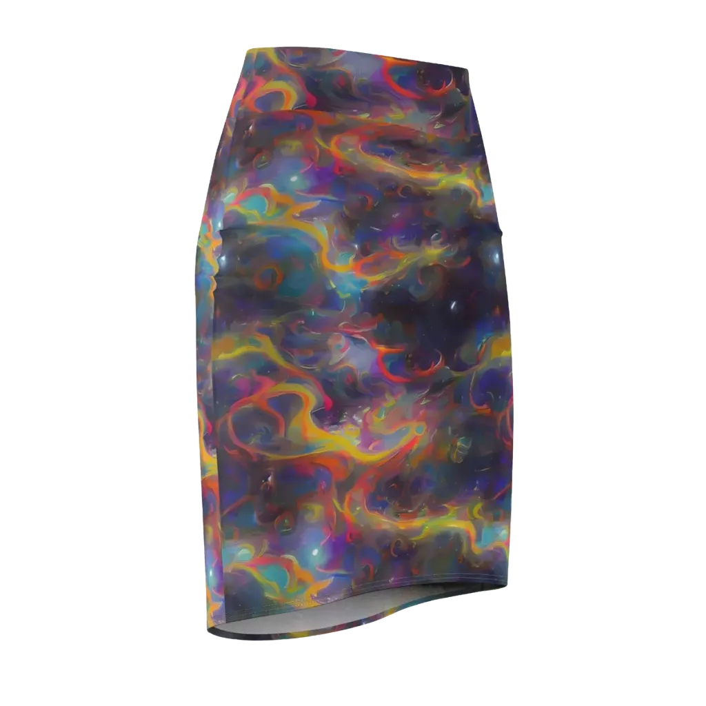 Beloeil Dreamscape on Pencil Skirt — Front Side
