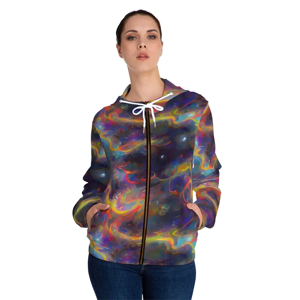 Beloeil Dreamscape on Women's Full-Zip Hoodie — Front On Person