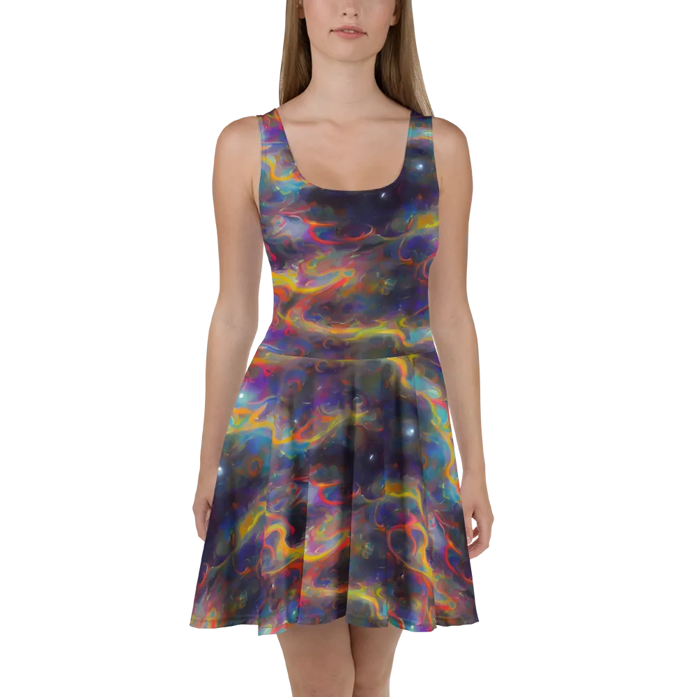 Beloeil Dreamscape on Skater Dress — Front