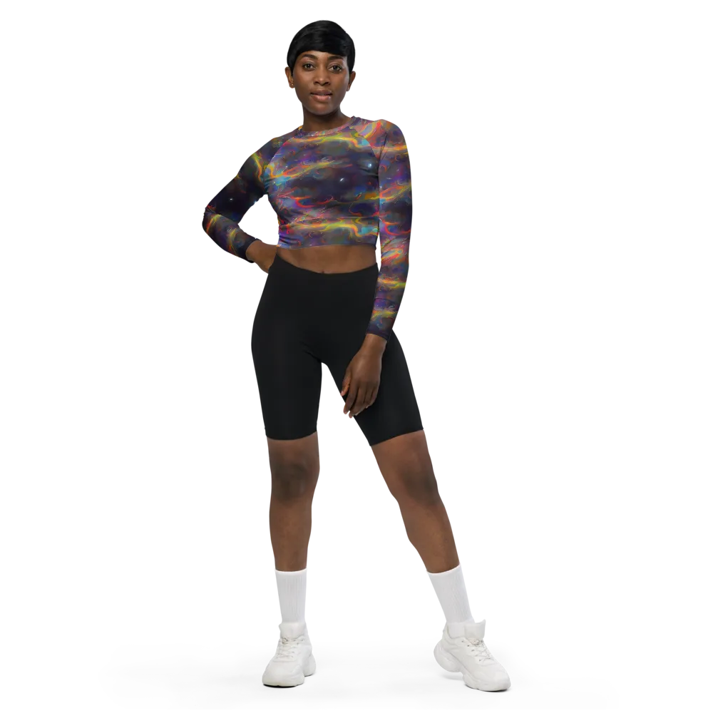 Beloeil Dreamscape on Long Sleeve Crop Top — Front