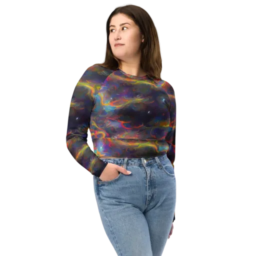 Beloeil Dreamscape on a Long Sleeve Crop Top