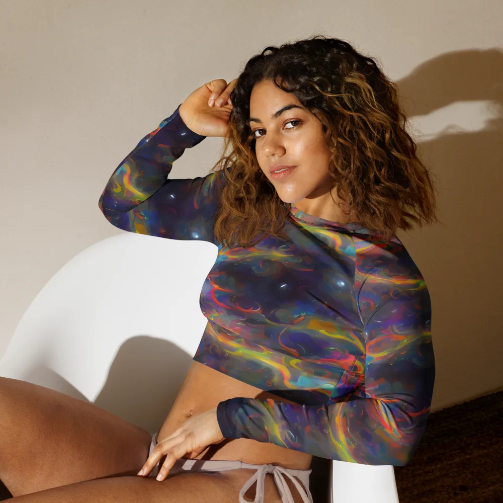 Beloeil Dreamscape on Long Sleeve Crop Top — Left Front