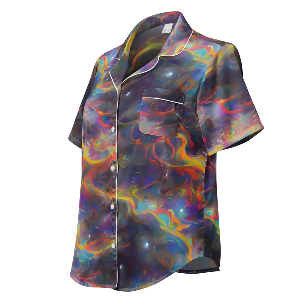 Beloeil Dreamscape on Women's Short Sleeve Pajama Top — Left Front