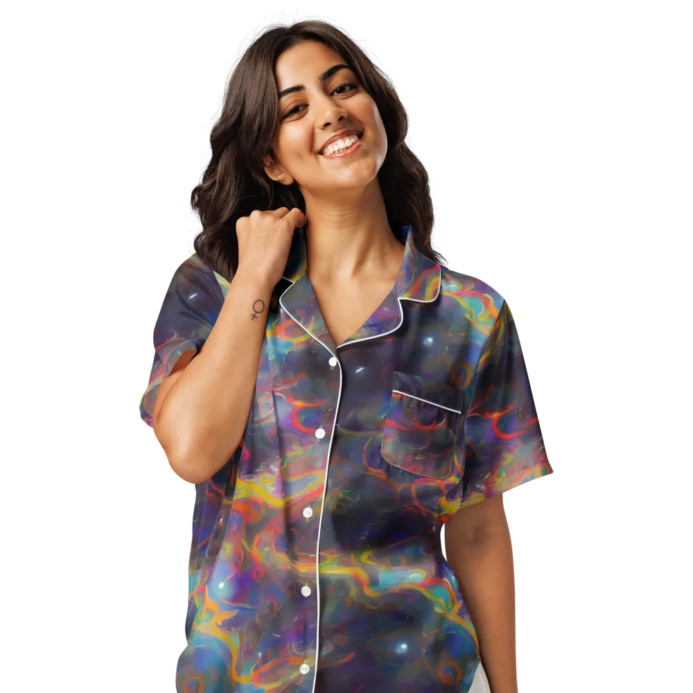 Beloeil Dreamscape on Women's Short Sleeve Pajama Top — Front