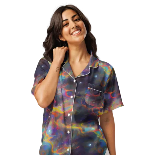 Beloeil Dreamscape on a Women's Short Sleeve Pajama Top