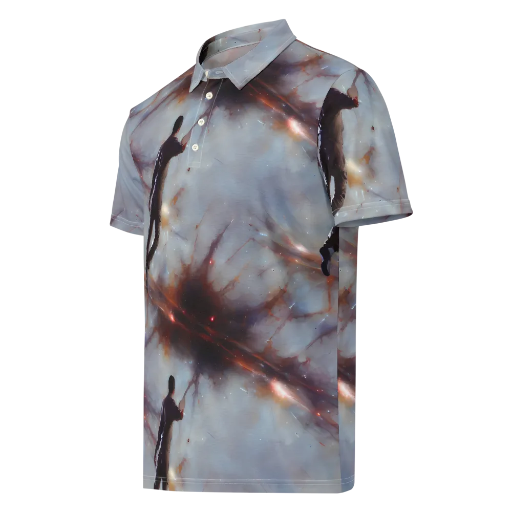 Impressionist Void on Men's Slim Fit Polo Shirt — Left Front