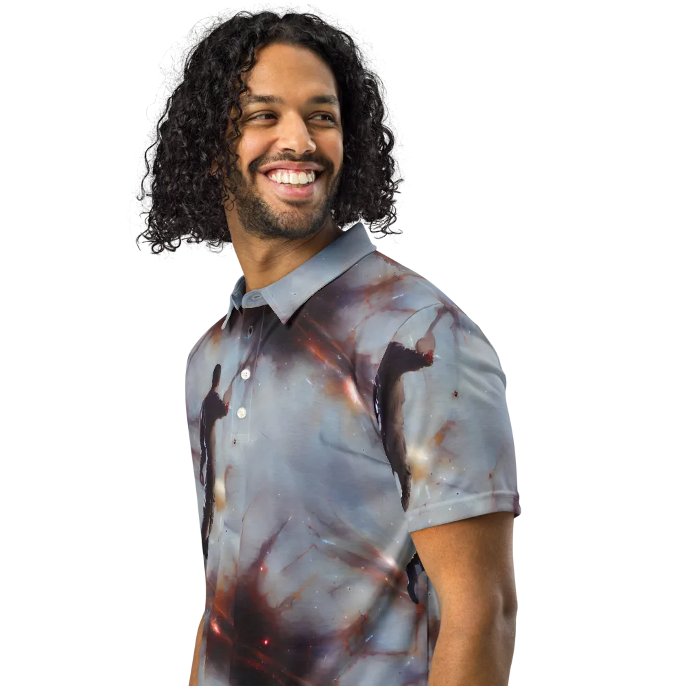 Impressionist Void on Men's Slim Fit Polo Shirt — Left Front