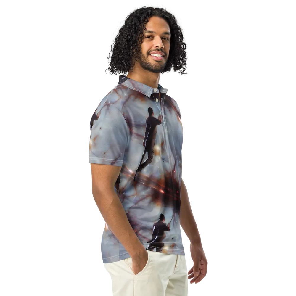 Impressionist Void on Men's Slim Fit Polo Shirt — Right Front