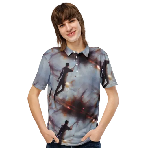Impressionist Void on a Men's Slim Fit Polo Shirt