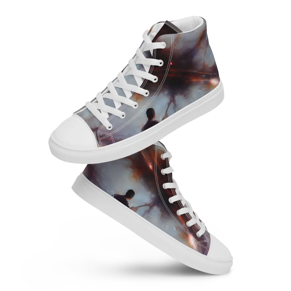Impressionist Void on Men's High Top Canvas Shoes — Front