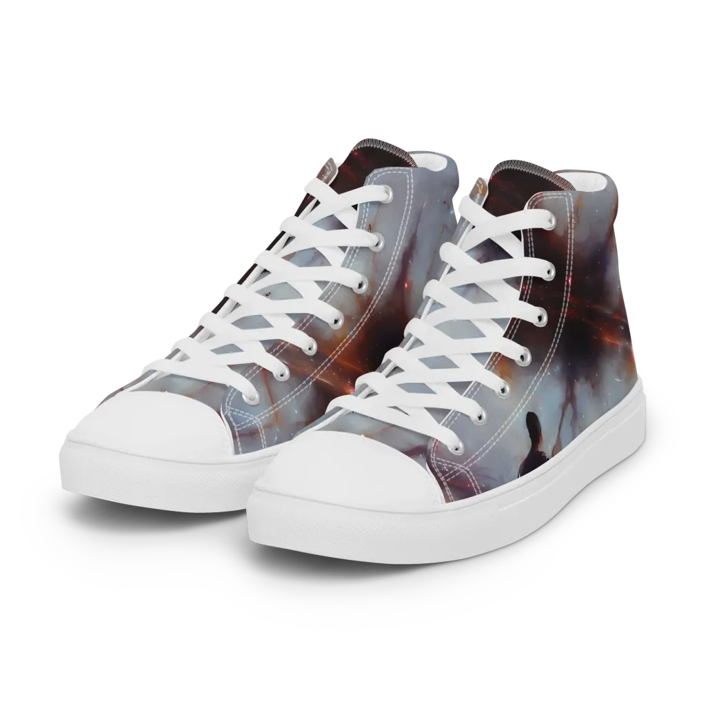 Impressionist Void on Women's High Top Canvas Shoes — Left Front