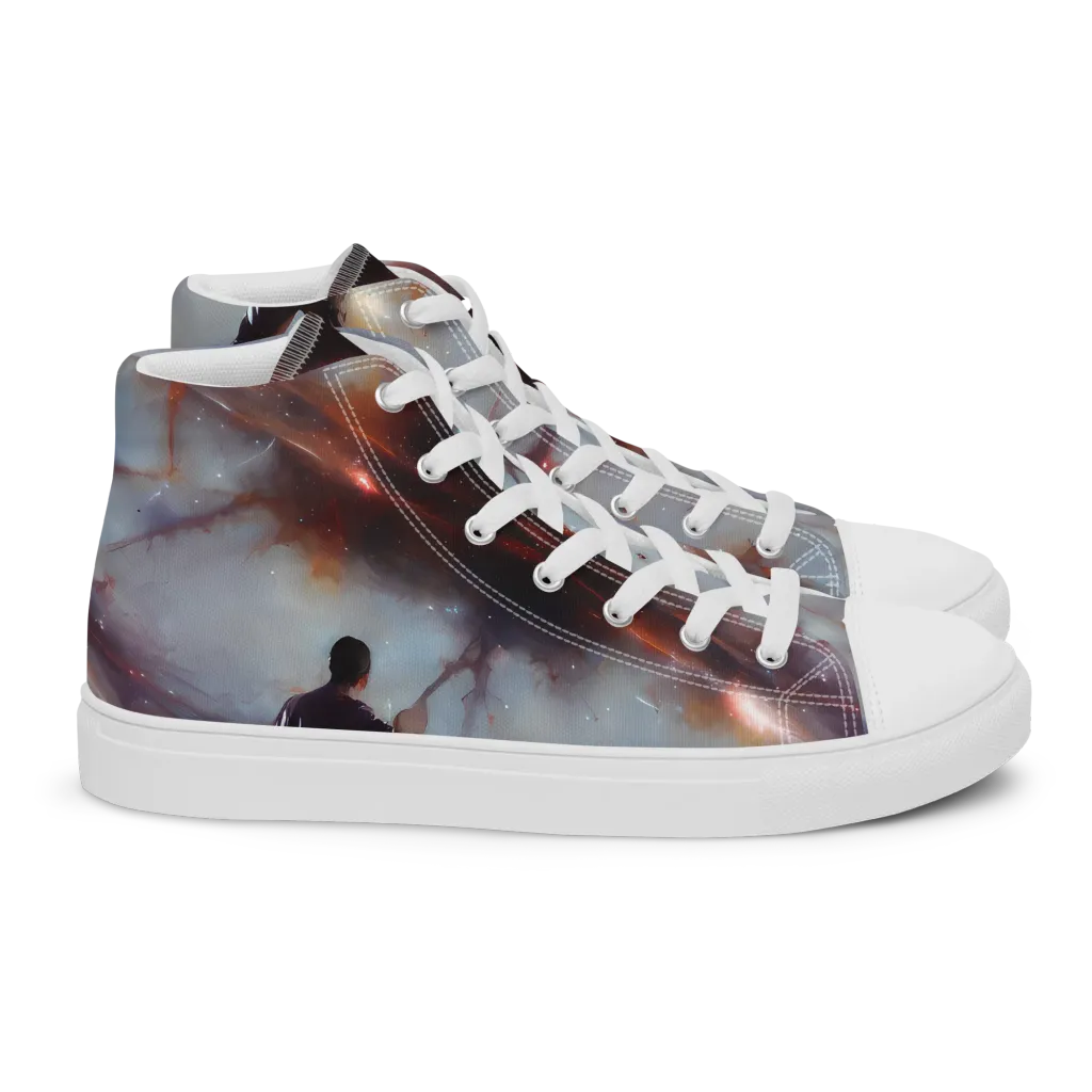 Impressionist Void on Women's High Top Canvas Shoes — Right