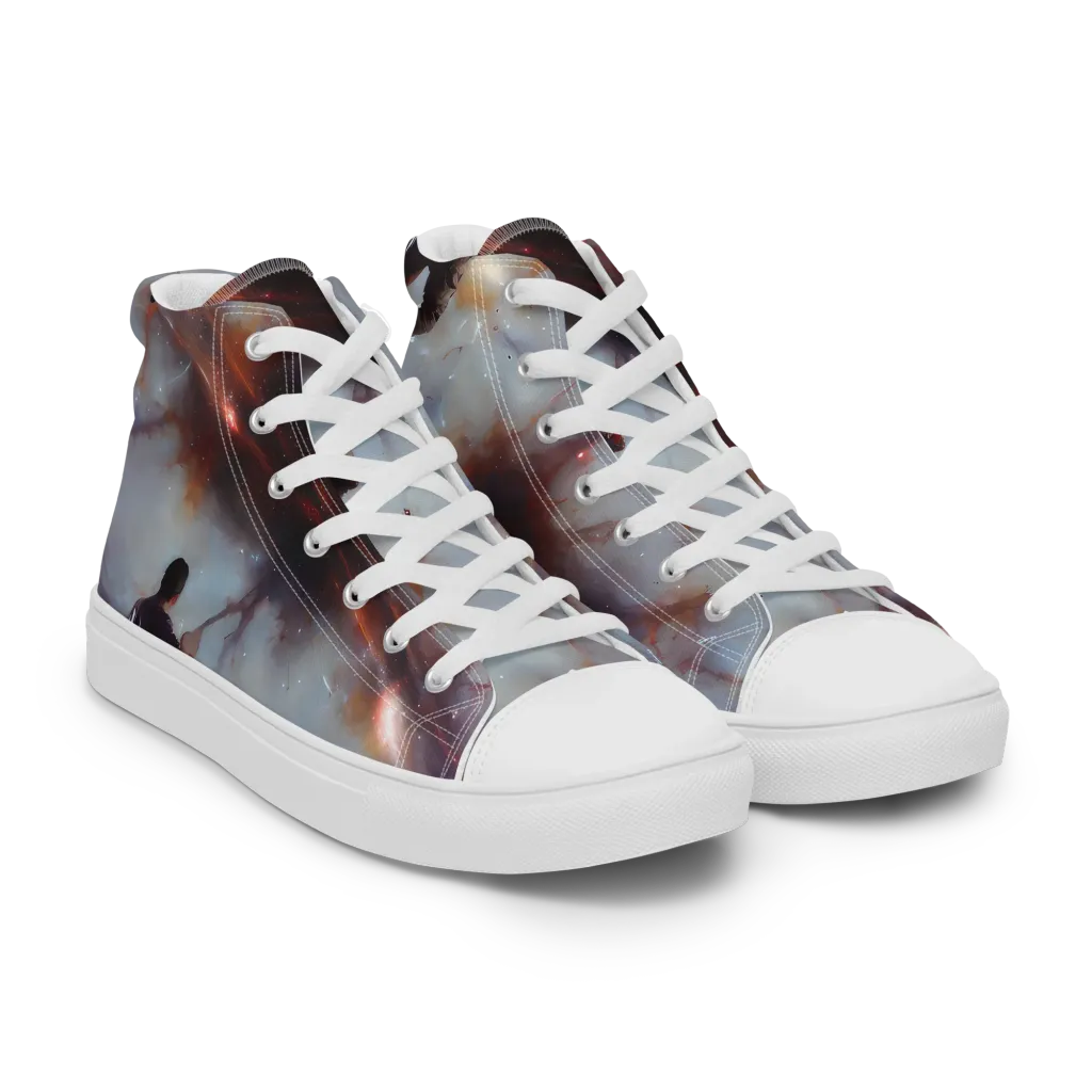 Impressionist Void on Women's High Top Canvas Shoes — Right Front