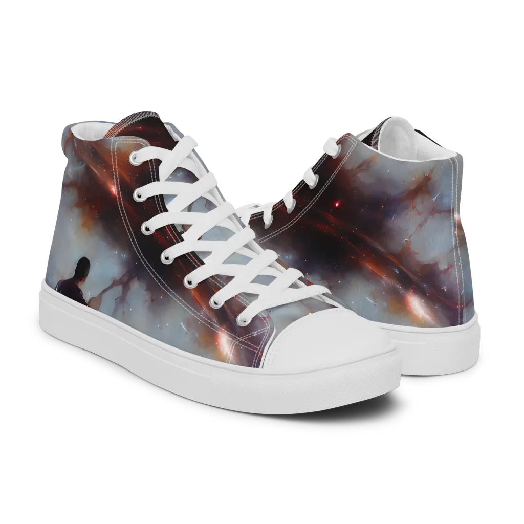 Impressionist Void on Women's High Top Canvas Shoes — Right