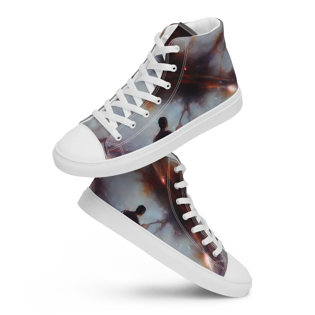 Impressionist Void on Women's High Top Canvas Shoes — Front