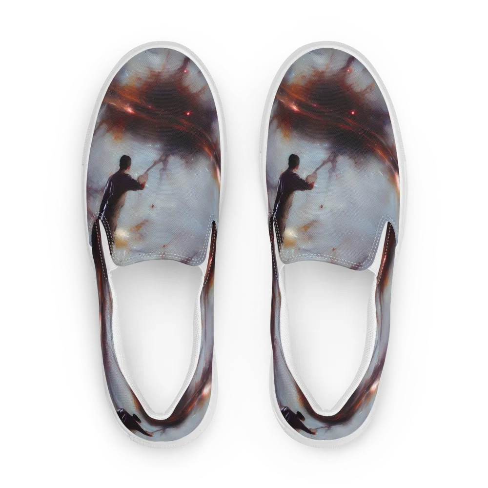 Impressionist Void on Men's Slip-On Canvas Shoes — Front