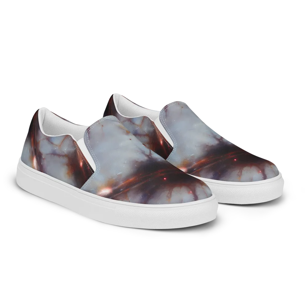 Impressionist Void on Men's Slip-On Canvas Shoes — Right Front
